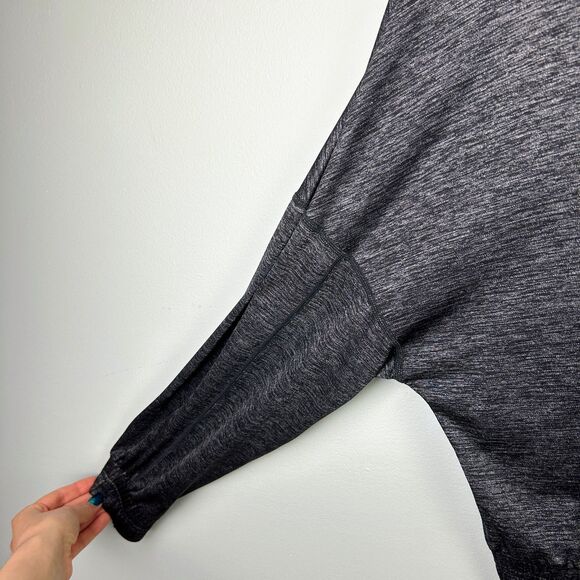 Fabletics Bea Long Sleeve Pullover Hoodie Top Heather Grey Metallic Shimmer XS - Picture 4 of 15